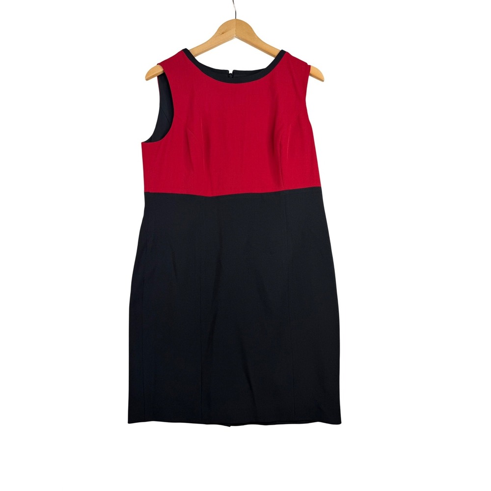 Kasper Sleeveless Work to Play Two Tone Dress size 12 Red/Black